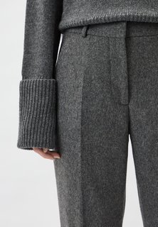 Flannel Wool Slim kalhoty Béžová barva Ženy