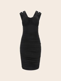 Mara Gathered šaty Černá barva Ženy