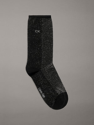Calvin Klein Jeans – CK Women Lurex ponožky vysoké, Černá barva