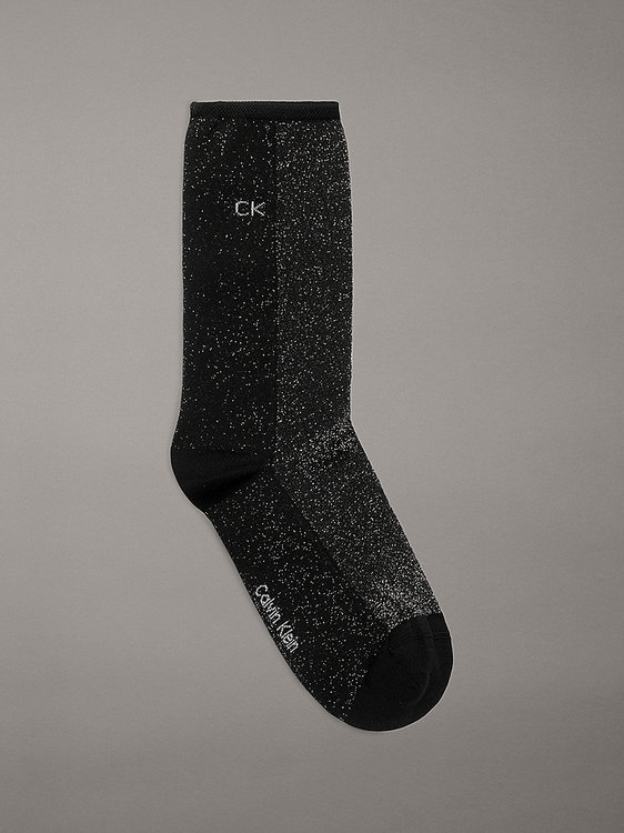 Calvin Klein Jeans – CK Women Lurex ponožky vysoké, Černá barva