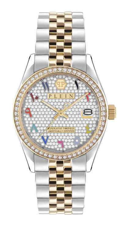 Philipp Plein – DATE SUPERLATIVE hodinky, Stříbrná, Zlatá barva