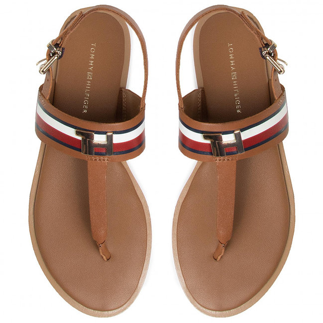 Tommy Hilfiger, Hnědá barva Corporate sandály