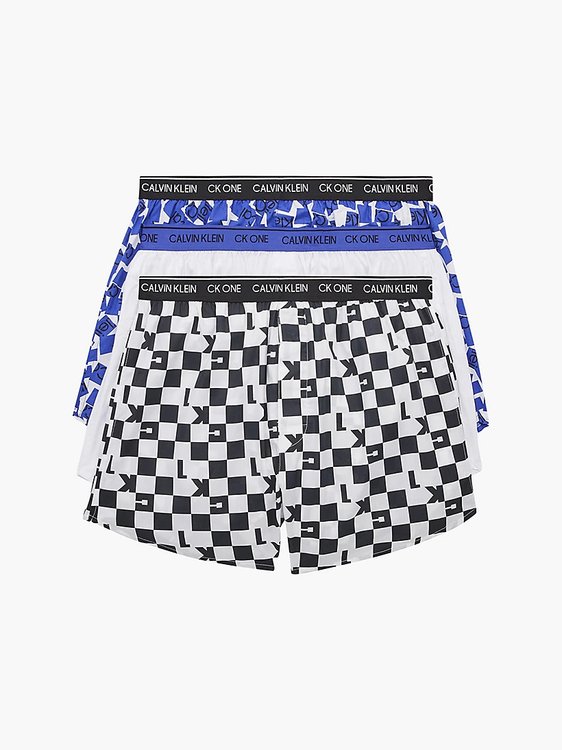 Calvin Klein Underwear – CK One trenky 3ks, Bílá, Černá, Modrá barva