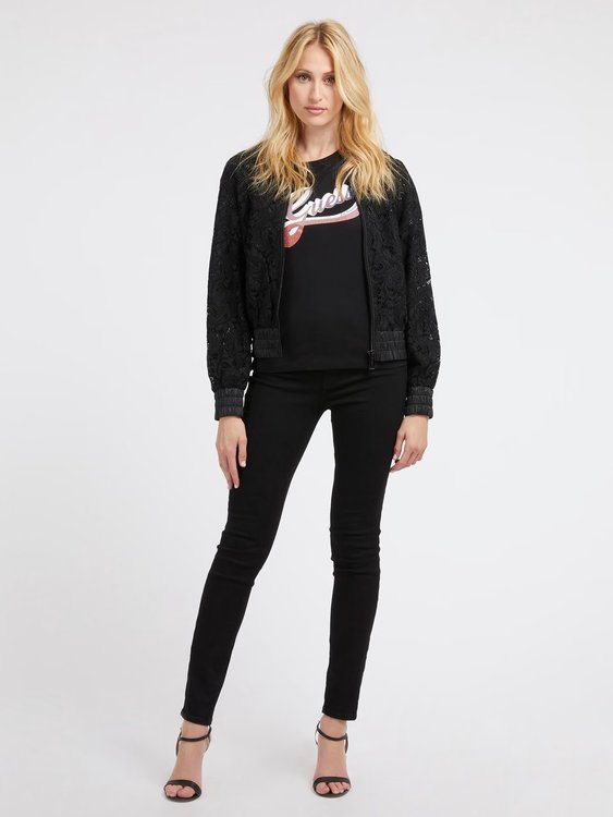 Módní Aisha bomber, Černá barva, 2023