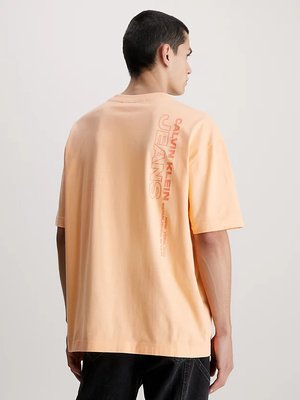 Oversized Stacked triko – Calvin Klein Jeans, Oranžová barva Muži