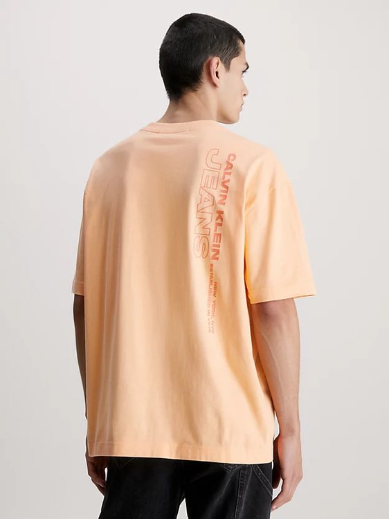 Oversized Stacked triko – Calvin Klein Jeans, Oranžová barva Muži