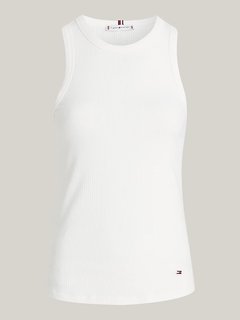 Rib Slim triko Bílá barva Ženy