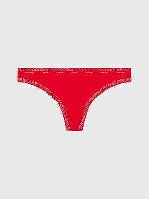Calvin Klein Underwear – Lace Edge tanga, Červená barva