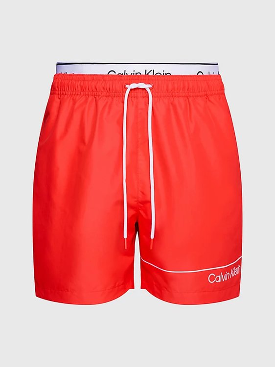 Calvin Klein Swimwear – Intense Power plavky, Červená barva