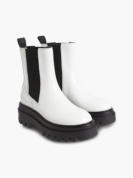 Módní Krátké kozačky na platformě, Bílá barva, 2021