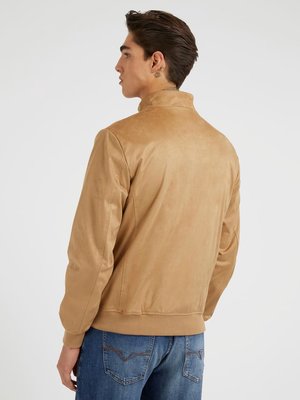 Faux Suede bunda – GUESS, Hnědá barva Muži