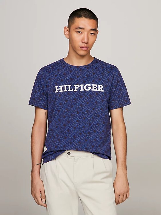 Tommy Hilfiger – Monogram triko, Modrá barva