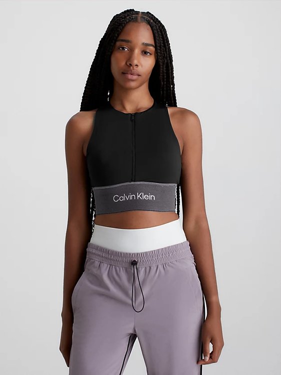 Calvin Klein Performance – Medium Support top, Černá barva