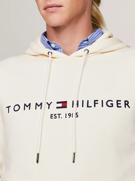 Luxusní Tommy Logo mikina, Krémová barva, M, XL