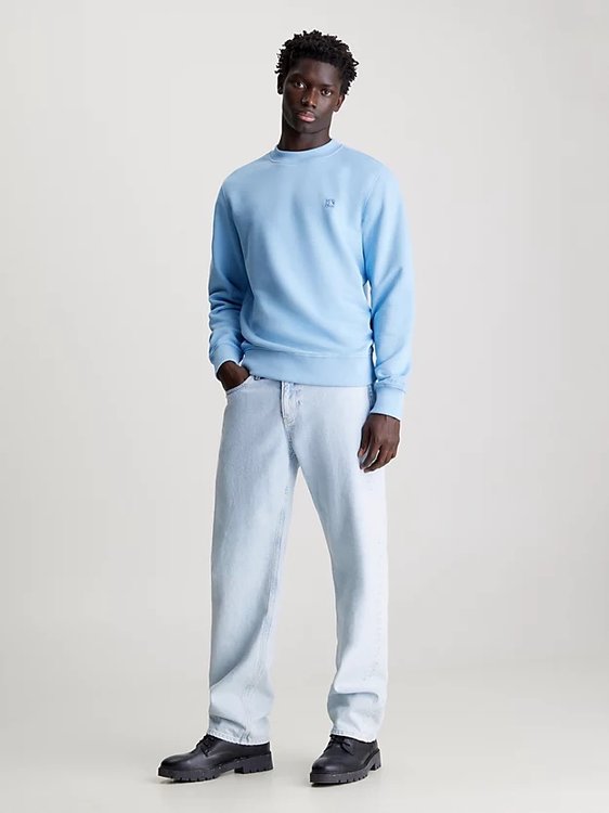 Luxusní CK Embro Badge mikina, Modrá barva, S, M, L, XL