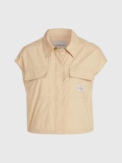 Cotton Utility košile Béžová, Khaki barva Ženy