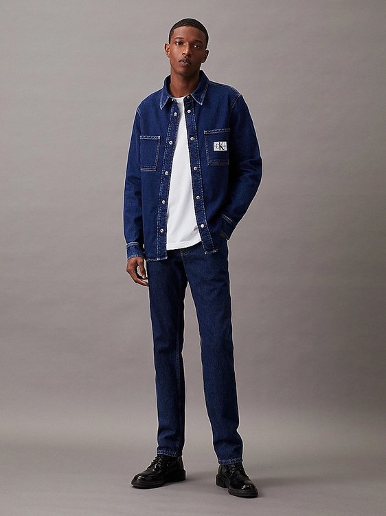 Luxusní Slim Denim košile, Modrá barva, M, L, XL