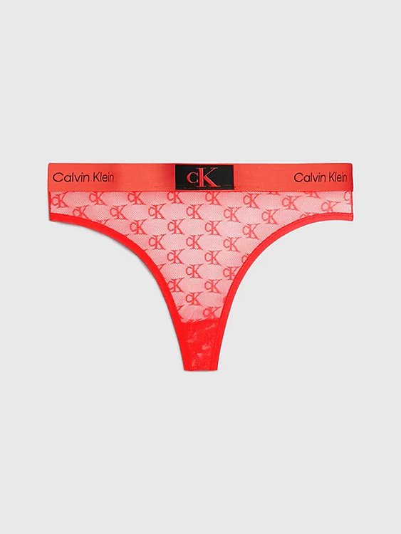 Calvin Klein Underwear – 1996 Logo Lace tanga, Červená barva