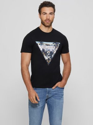 GUESS – Embossed Foil triko, Černá barva