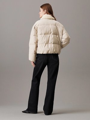 Aviator Puffer bunda – Calvin Klein Jeans, Béžová, Krémová barva Ženy