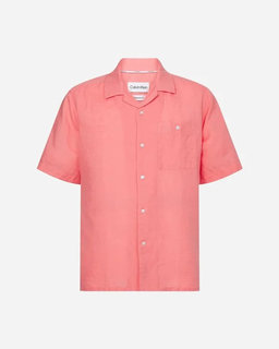 Calvin Klein – Linen košile, Růžová barva
