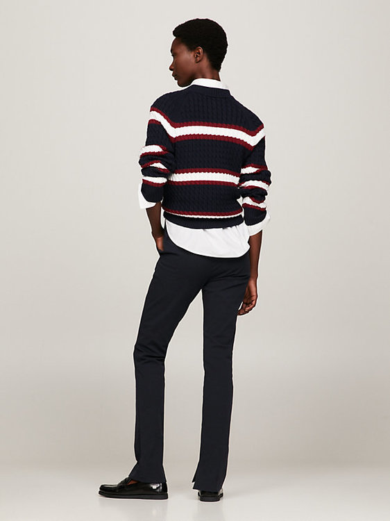 Módní Slim Cotton Gabardine kalhoty, Černá barva, 2023