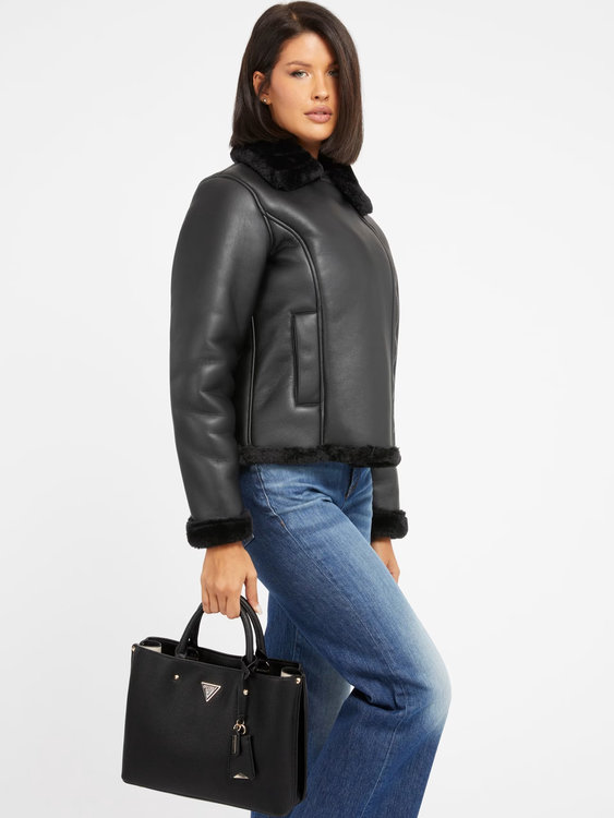 Luxusní Meridian studded kabelka, Černá barva