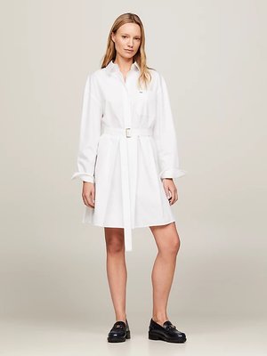 Pleated Relaxed Mini šaty – Tommy Hilfiger, Bílá barva Ženy