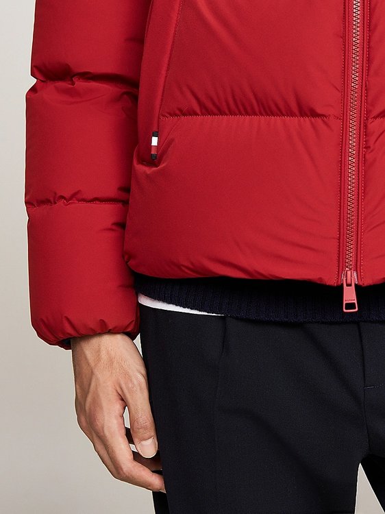 Luxusní Down Puffer bunda, Červená barva, M, L