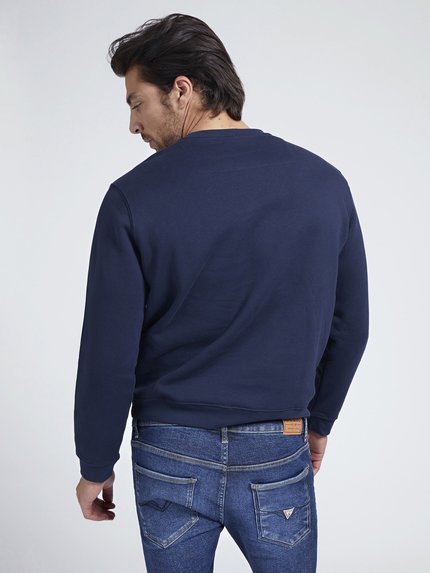 Módní Logo mikina, Modrá barva, 2021, 2020