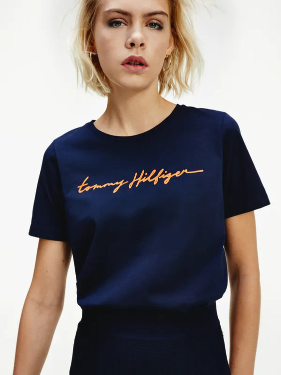 Tommy Hilfiger – TH Logo triko, Navy barva