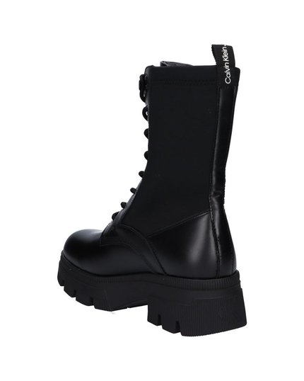 Módní Chunky Combat kozačky, Černá barva, 2022