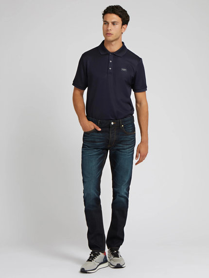 Módní Slim tapered jeans, Modrá barva, 2022