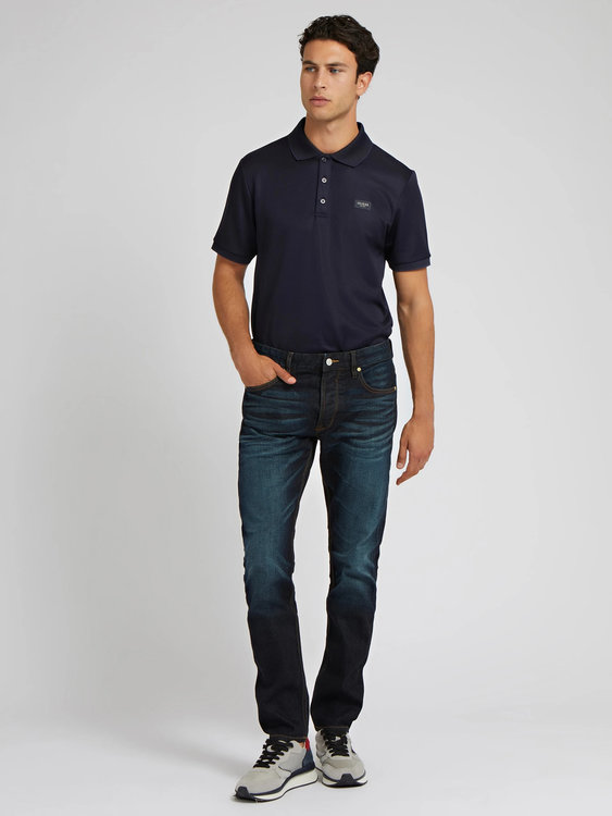 Módní Slim tapered jeans, Modrá barva, 2022