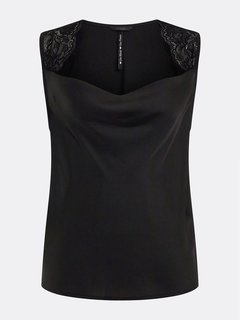 Luxusní Leila top, Černá barva, XS, S, M