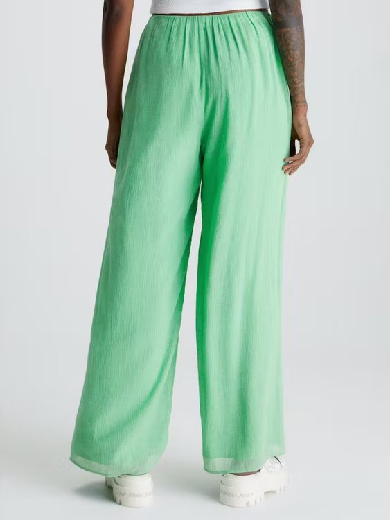 Crinkle kalhoty – Calvin Klein Jeans, Zelená barva Ženy