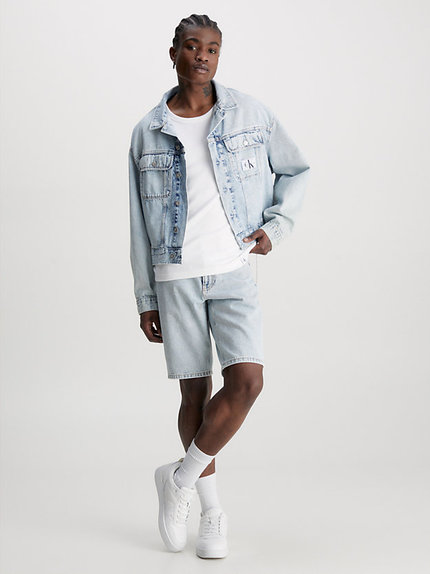 Módní Boxy Denim bunda, Modrá barva, 2023
