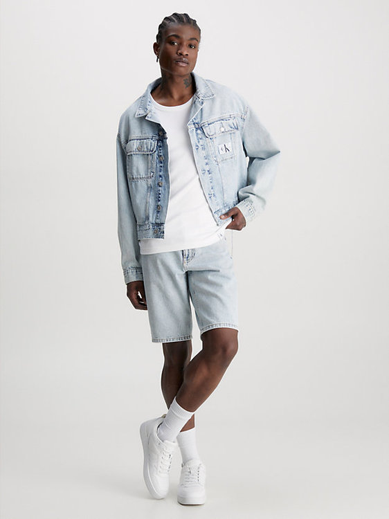 Módní Boxy Denim bunda, Modrá barva, 2023