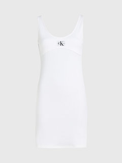 Badge Rib šaty Bílá barva Ženy