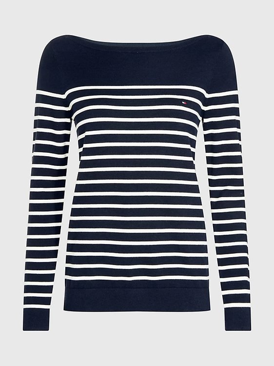 Heritage Boat Neck svetr Navy barva Ženy