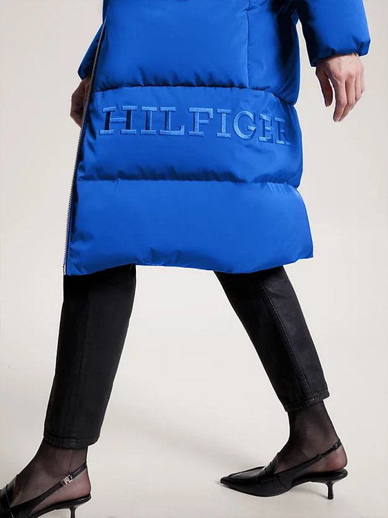 Luxusní Sateen Hooded bunda, Modrá barva, XS, S, M, L