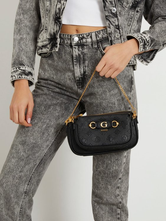 Luxusní Izzy Peony crossbody, Černá barva, T/U