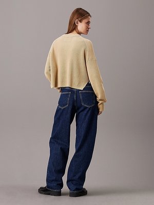 Logo Intarsia Regular svetr – Calvin Klein Jeans, Hnědá, Khaki barva Ženy