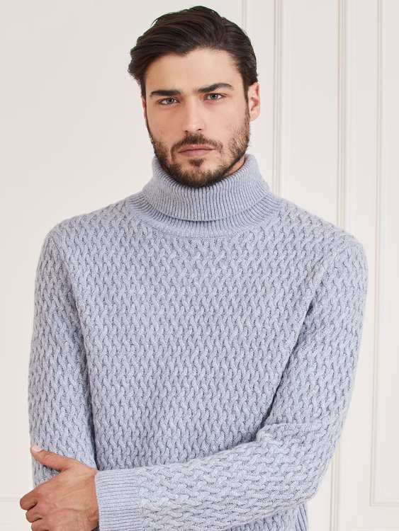 Luxusní Basket svetr, Šedá barva, M, L, XL