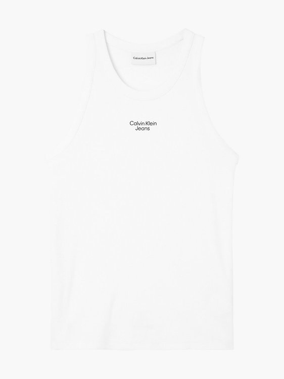 Stacked logo tílko Bílá barva Muži