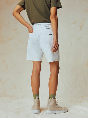 Luxusní Edge denim šortky, Bílá barva, UNI