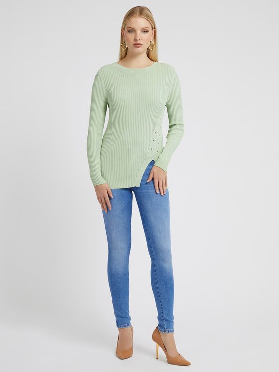 Módní Irmine svetr, Zelená barva, 2023