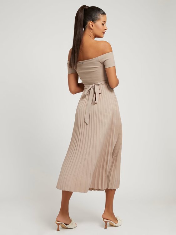 Erynn šaty – GUESS, Béžová barva Ženy