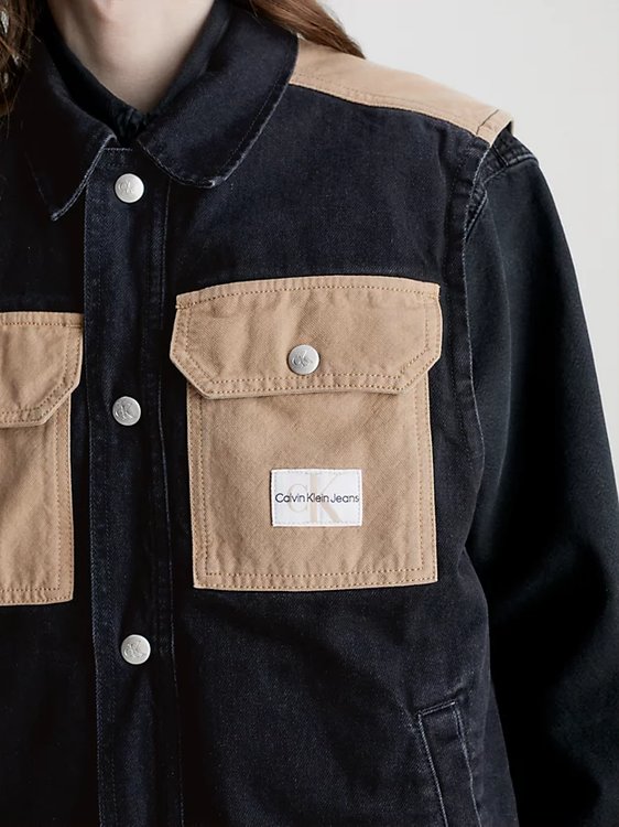 Luxusní Padded Denim vesta, Černá barva, S, M, L, XL