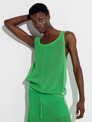 Calvin Klein Jeans – Crochet tílko, Zelená barva